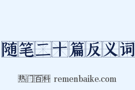 随笔二十篇反义词是什么意思的图片